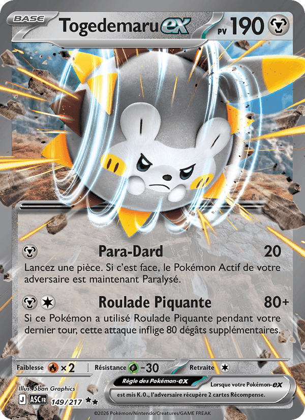 Togedemaru-ex, carte 149 de Héros Transcendants