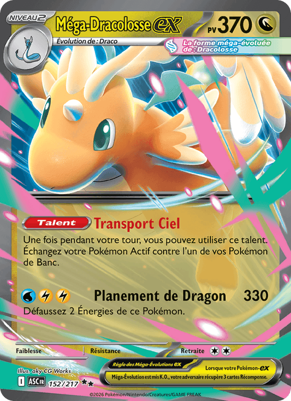 Méga-Dracolosse-ex, carte 152 de Héros Transcendants