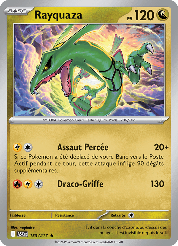 Rayquaza, carte 153 de Héros Transcendants
