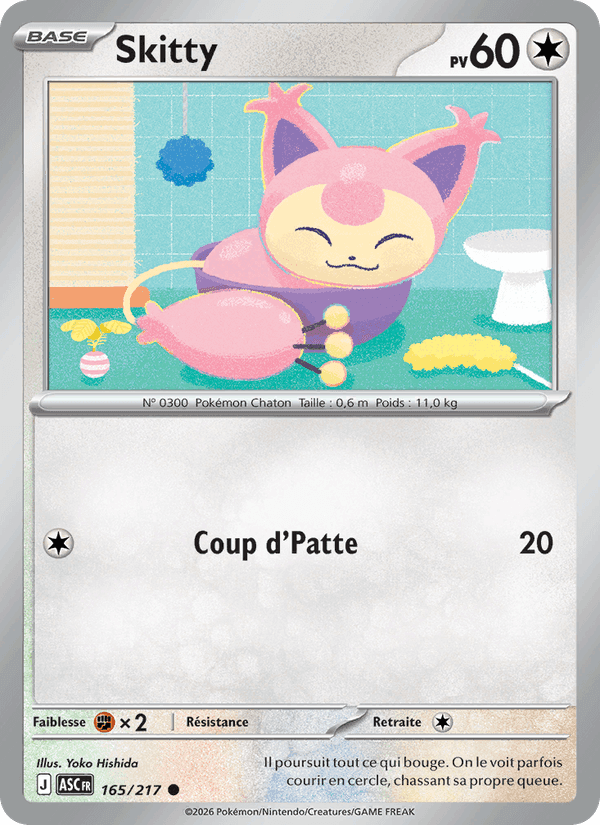 Skitty, carta 165 di Héros Transcendants