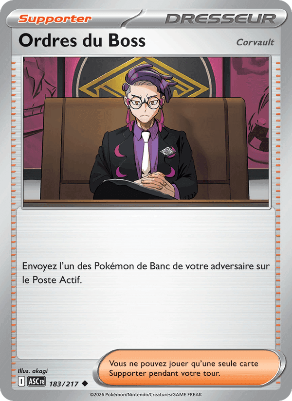 Ordres du Boss, card 183 from Héros Transcendants