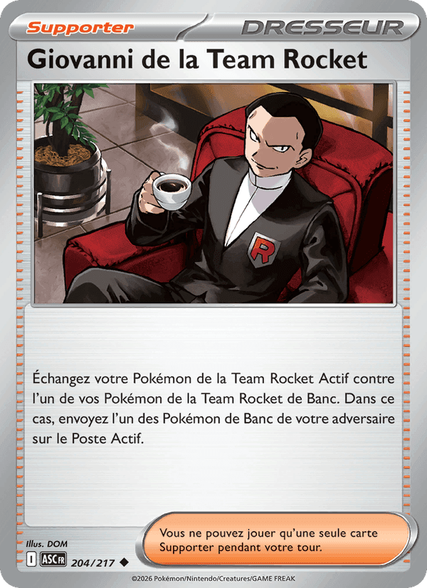 Giovanni de la Team Rocket, card 204 from Héros Transcendants
