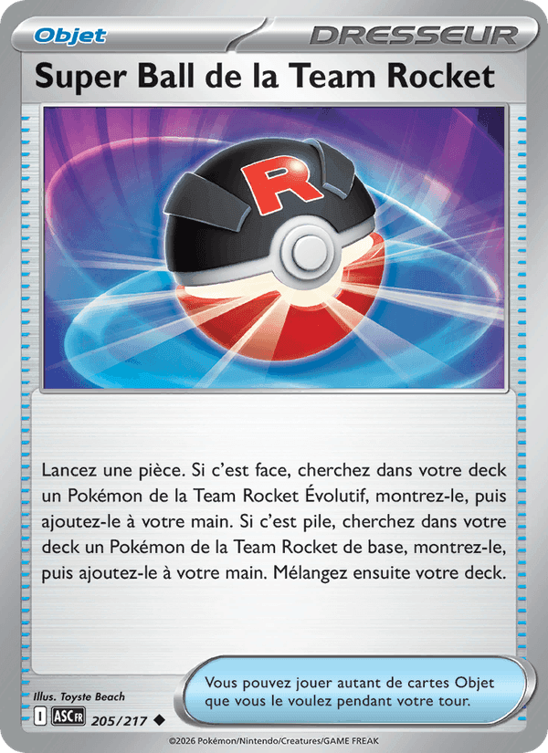 Super Ball de la Team Rocket, carte 205 de Héros Transcendants
