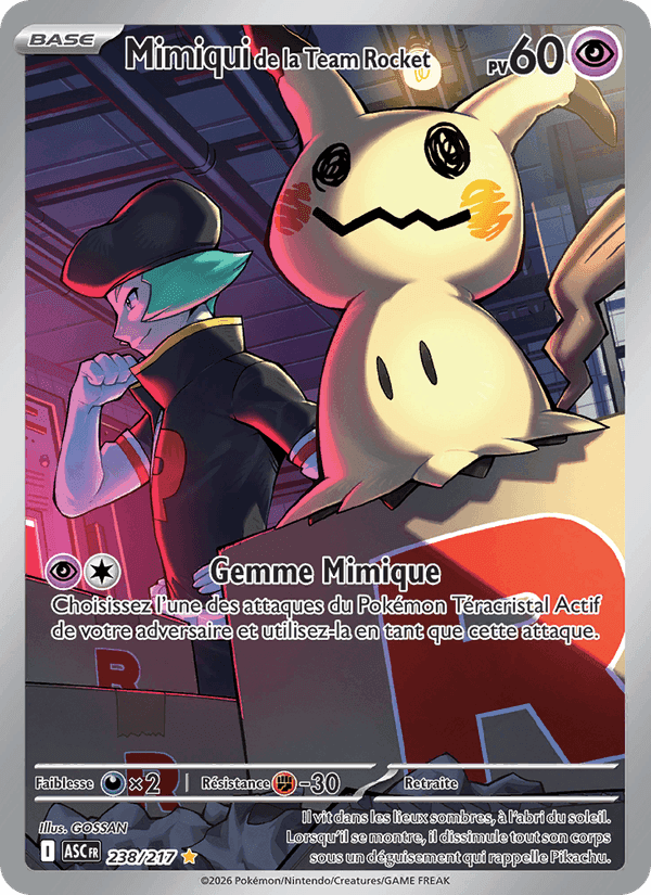 Mimiqui de la Team Rocket, carte 238 de Héros Transcendants