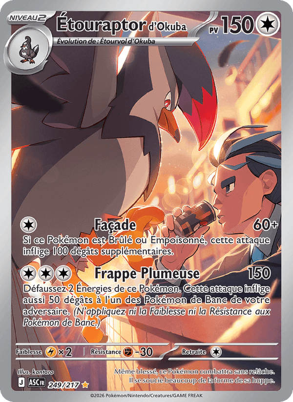 Étouraptor d'Okuba, carta 249 de Héros Transcendants
