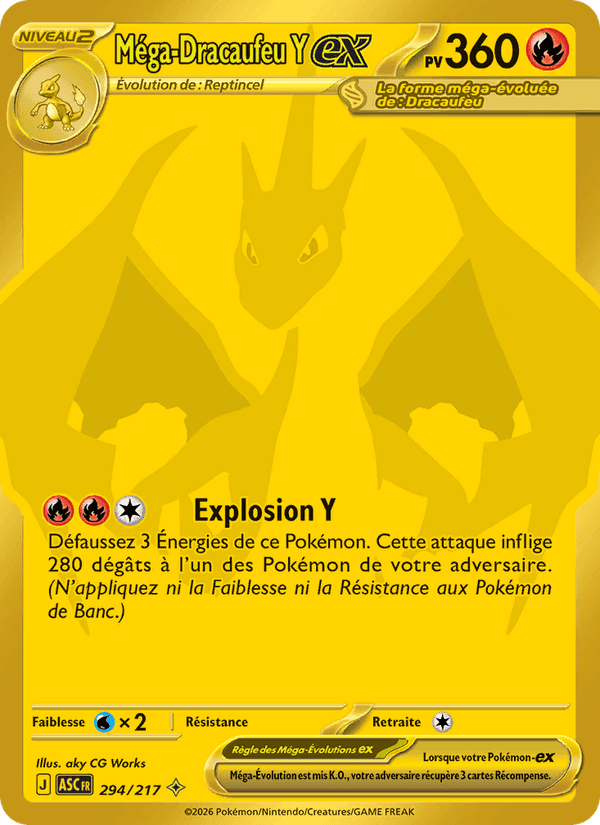 Méga-Dracaufeu Y-ex, carta 294 de Héros Transcendants