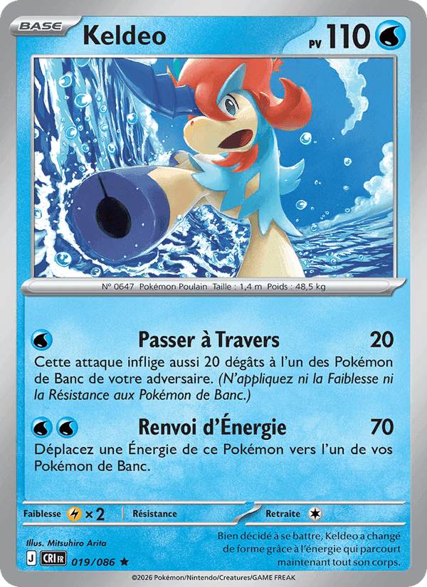 Keldeo, carte 019 de Chaos Ascendant