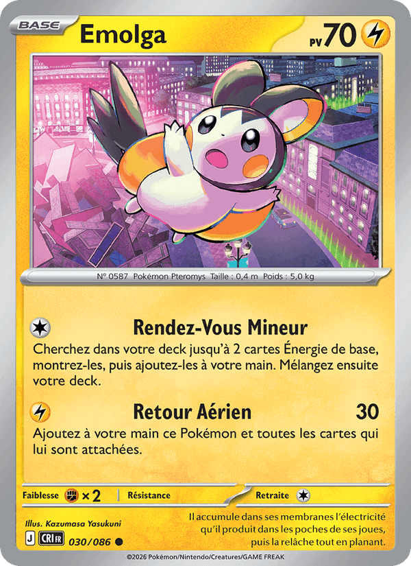 Emolga, carte 030 de Chaos Ascendant