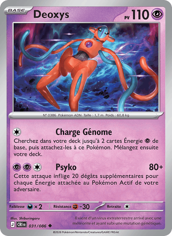 Deoxys, carte 031 de Chaos Ascendant