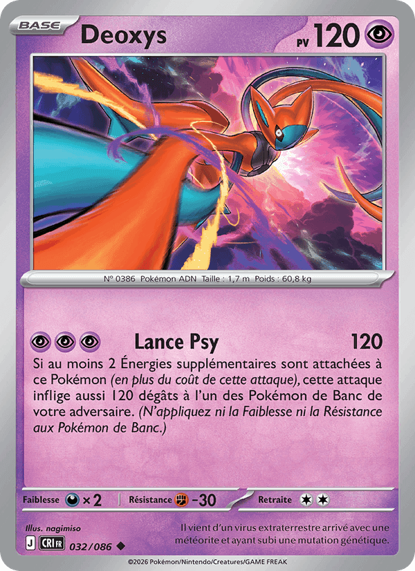 Deoxys, carte 032 de Chaos Ascendant