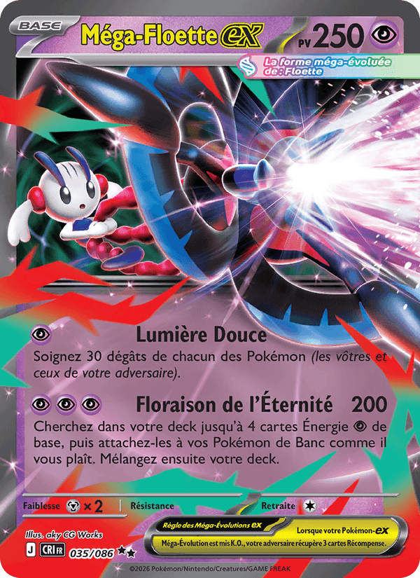 Méga-Floette-ex, carte 035 de Chaos Ascendant