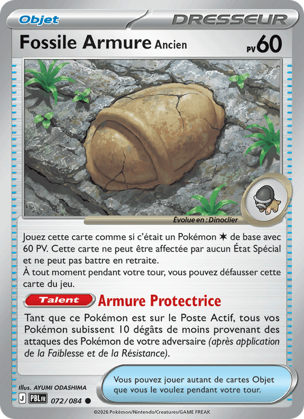 Fossile Armure Ancien, card 072 from Nuit Noire
