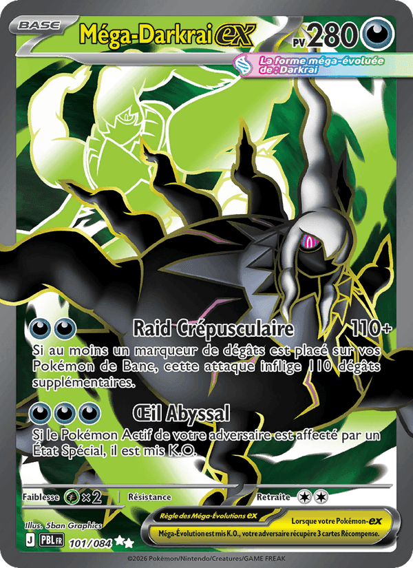 Méga-Darkrai-ex, carte 101 de Nuit Noire