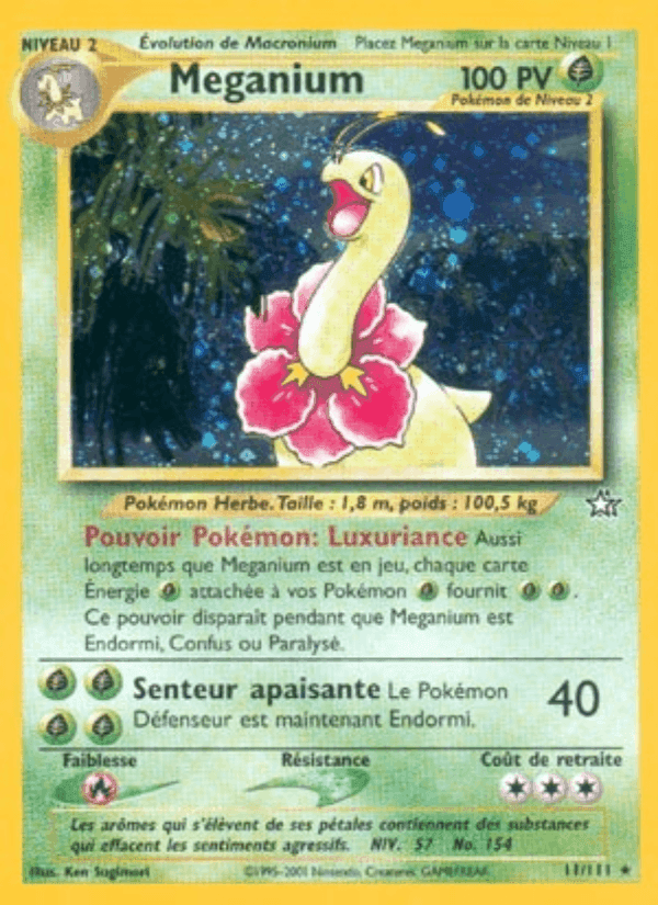 Méganium, carta 11 di Neo Genesis