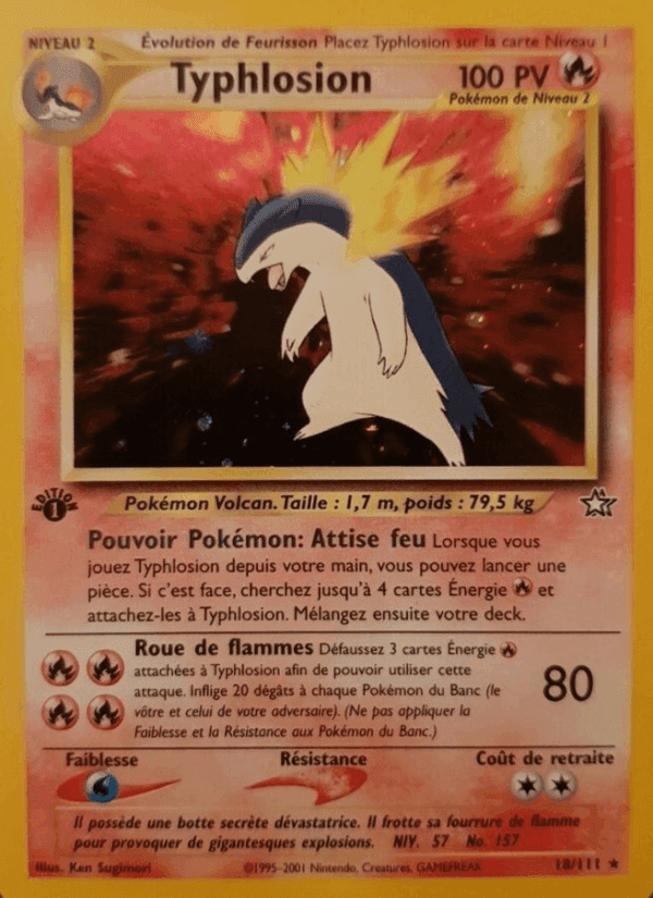 Typhlosion, carte 18 de Neo Genesis