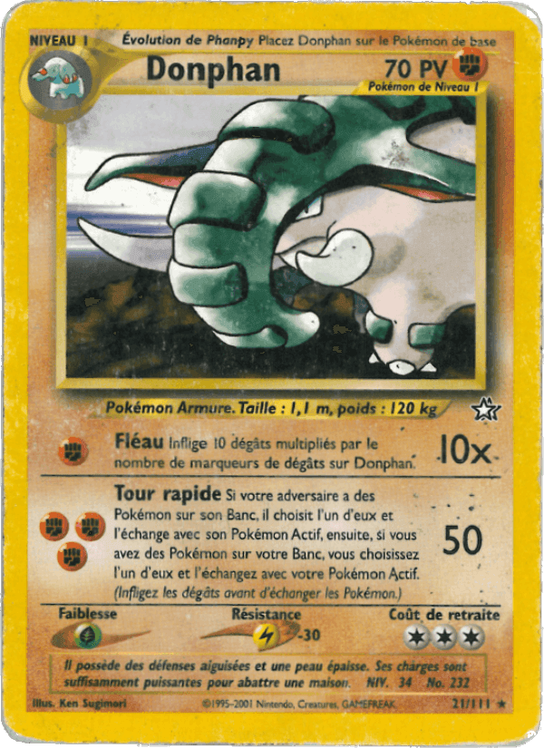 Donphan, carte 21 de Neo Genesis