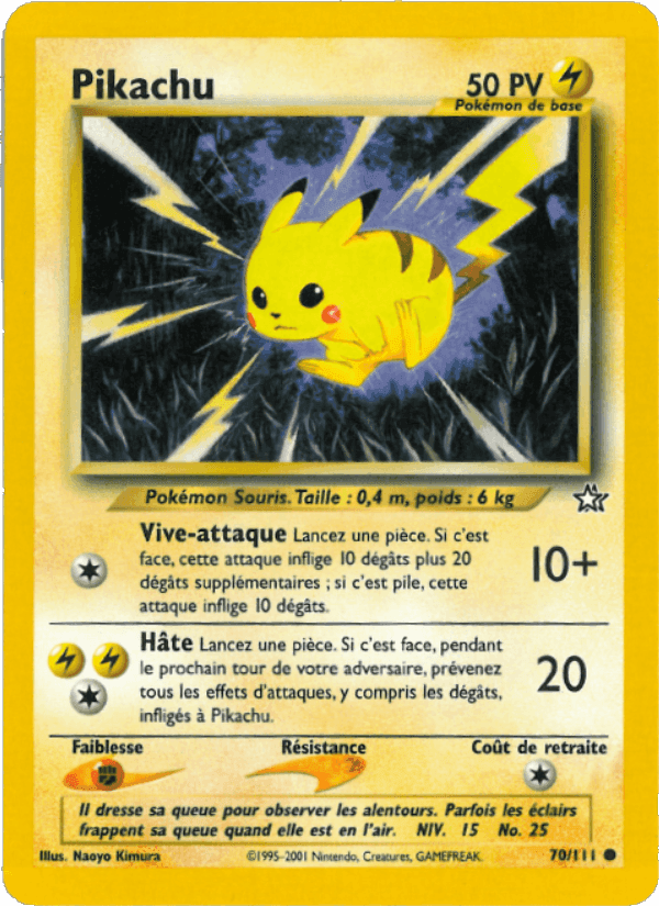 Pikachu, card 70 from Neo Genesis