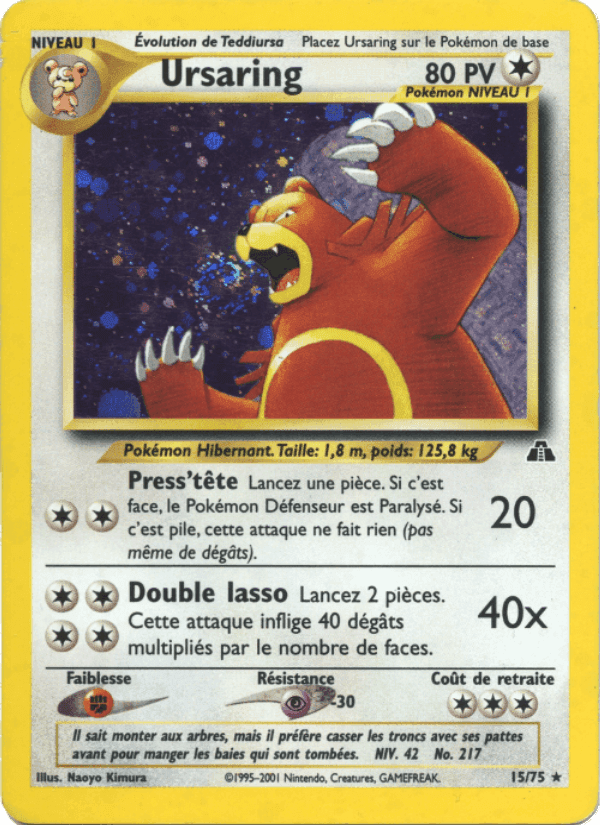 Ursaring, card 15 from Neo Discovery