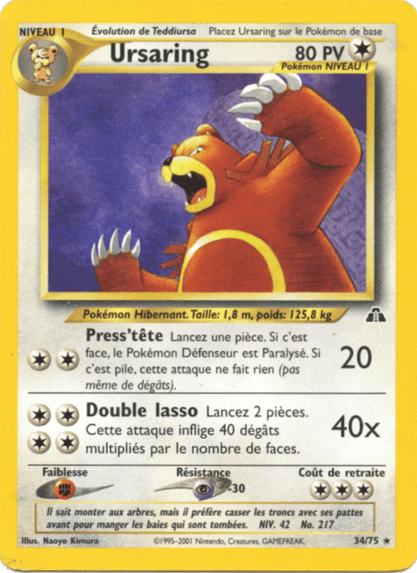 Ursaring, carte 34 de Neo Discovery