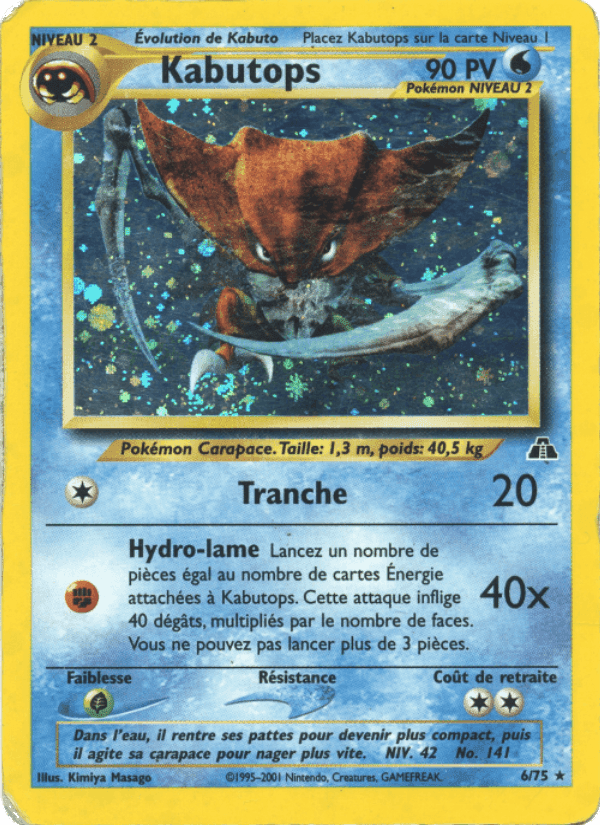 Kabutops, carte 6 de Neo Discovery