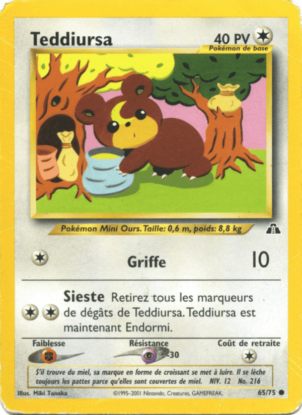Teddiursa, card 65 from Neo Discovery