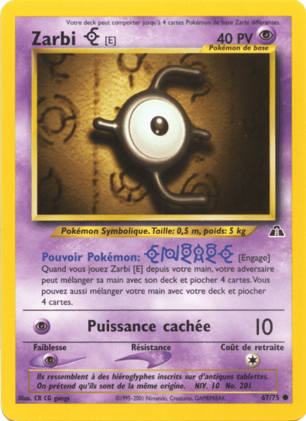 Zarbi E, card 67 from Neo Discovery