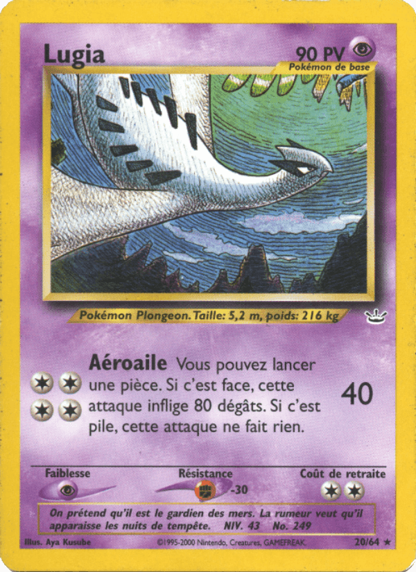 Lugia, card 20 from Neo Revelation