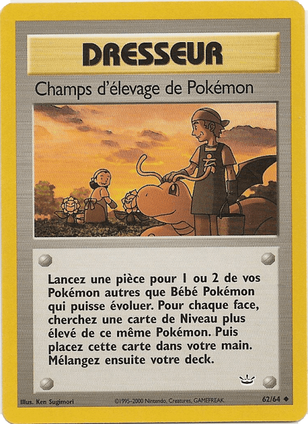Champs d'élevage de Pokémon, card 62 from Neo Revelation