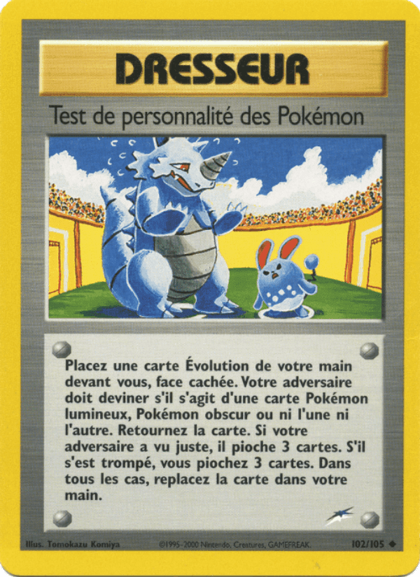 Test de personnalité des Pokémon, carte 102 de Neo Destiny