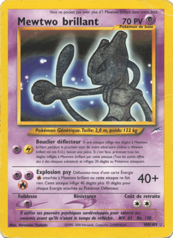 Mewtwo brillant, carta 109 de Neo Destiny