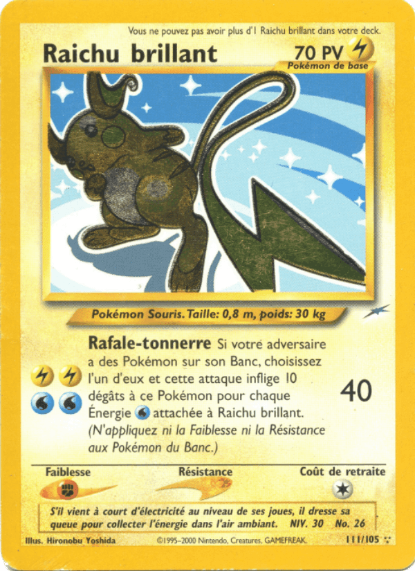 Raichu brillant, card 111 from Neo Destiny