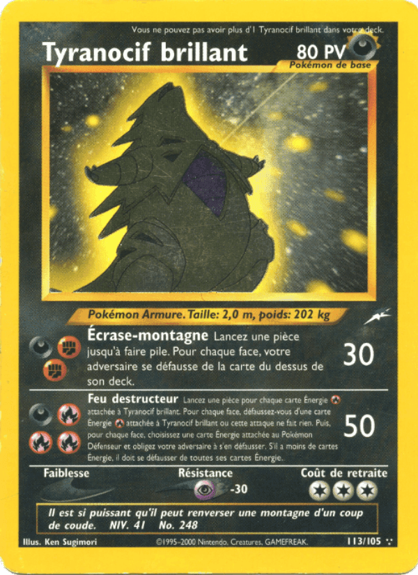 Tyranocif brillant, card 113 from Neo Destiny