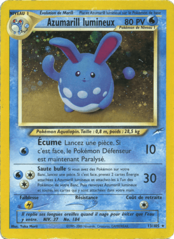 Azumarill lumineux, carte 13 de Neo Destiny