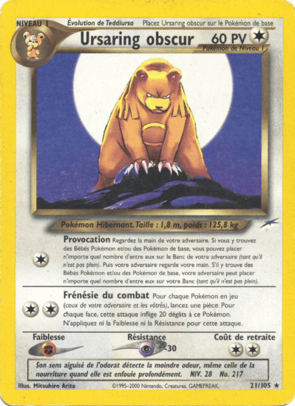 Ursaring obscur, carte 21 de Neo Destiny
