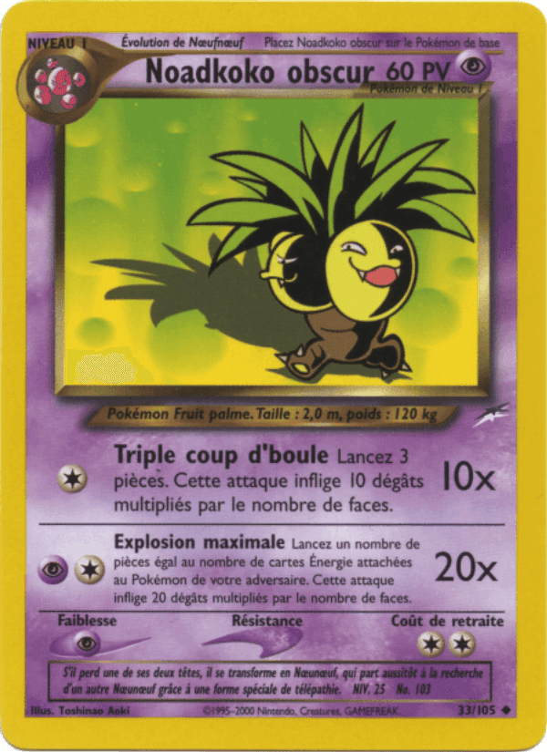 Noadkoko obscur, carte 33 de Neo Destiny