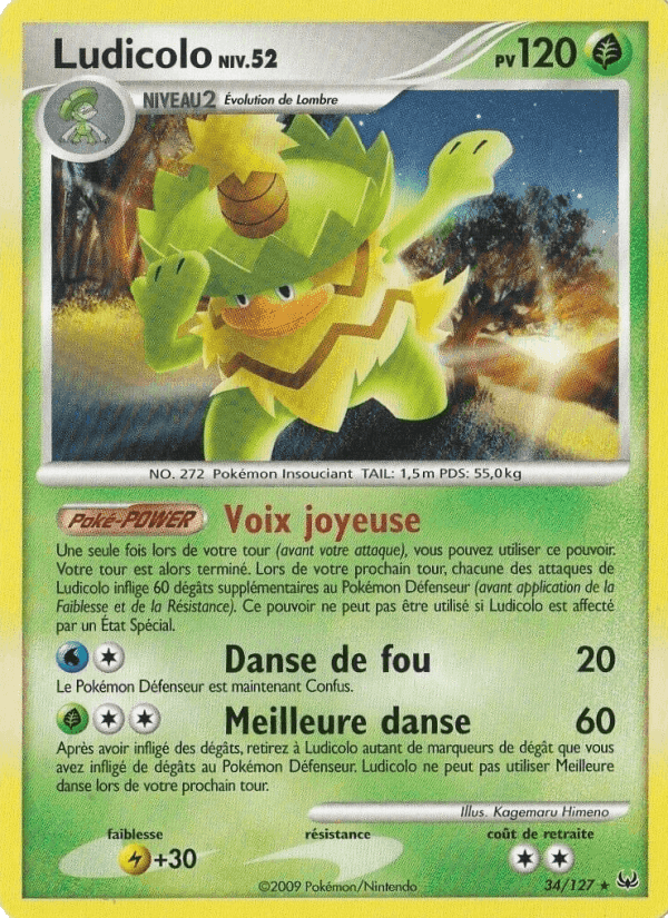 Ludicolo, carte 34 de Platine