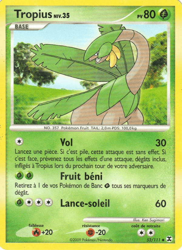 Tropius Niv. 35, carte 52 de Rivaux Émergeants