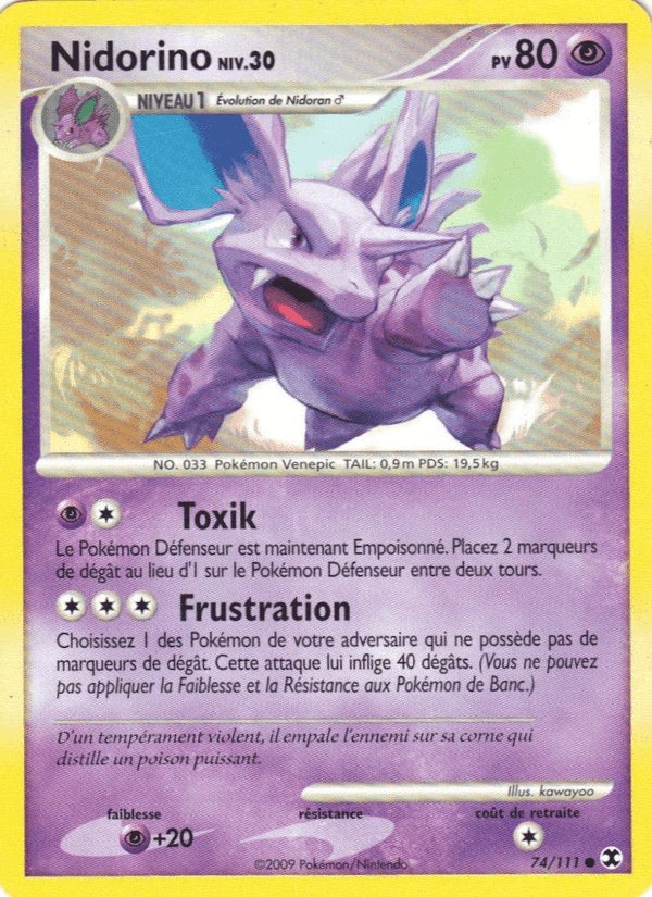 Nidorino Niv. 30, carta 74 de Rivaux Émergeants