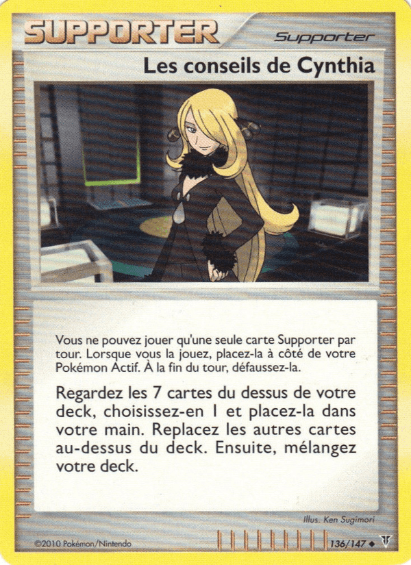 Les conseils de Cynthia, card 136 from Vainqueurs Suprêmes