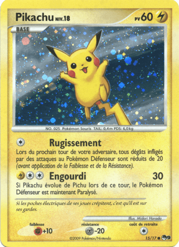 Pikachu, carta 15 di POP Série 9
