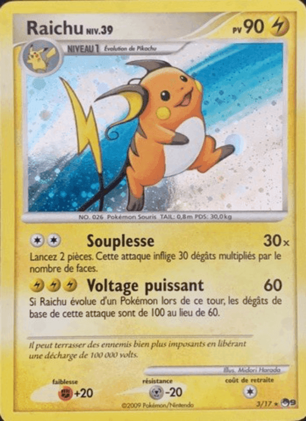 Raichu, carta 3 di POP Série 9