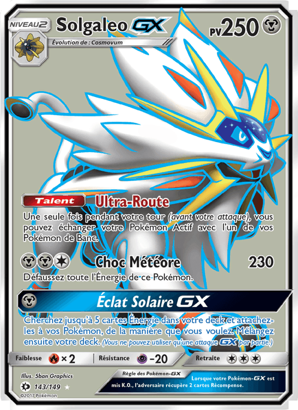 Solgaleo GX, carte 143 de Soleil et Lune