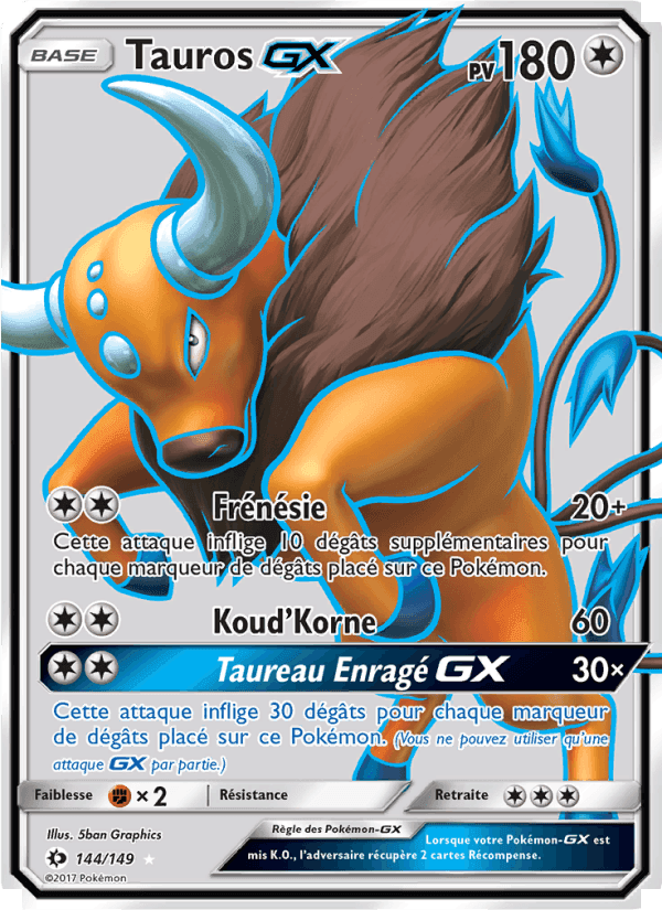 Tauros GX, carte 144 de Soleil et Lune