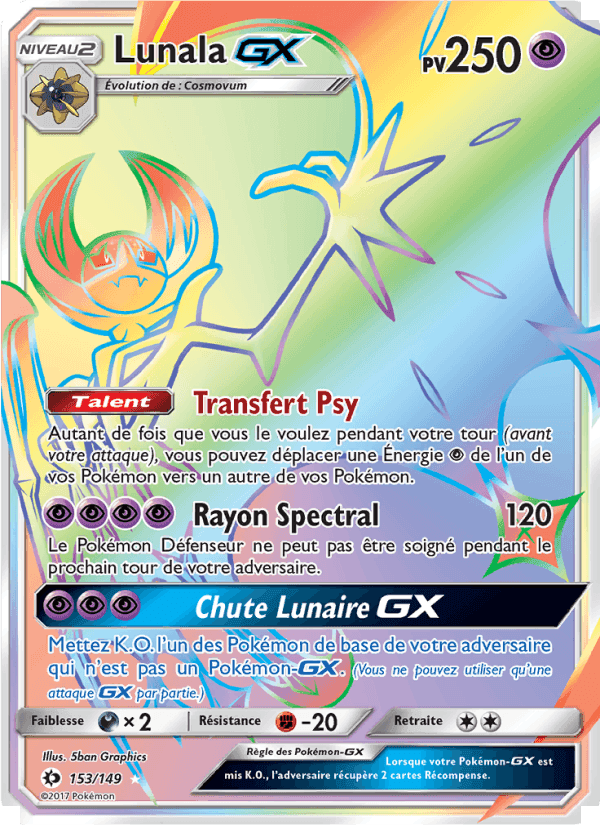 Lunala GX, carte 153 de Soleil et Lune