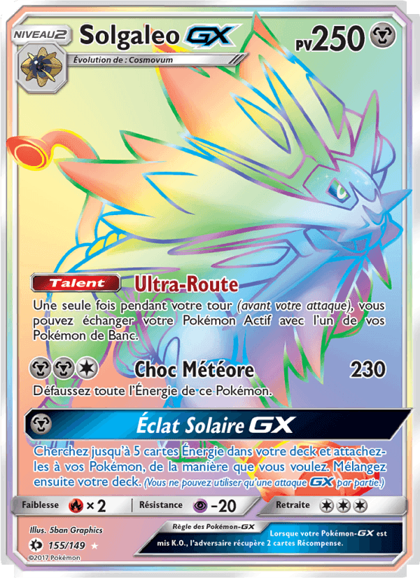 Solgaleo GX, carte 155 de Soleil et Lune