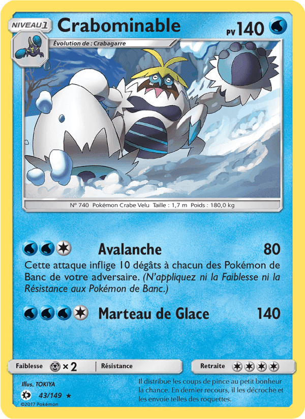 Crabominable, carte 43 de Soleil et Lune