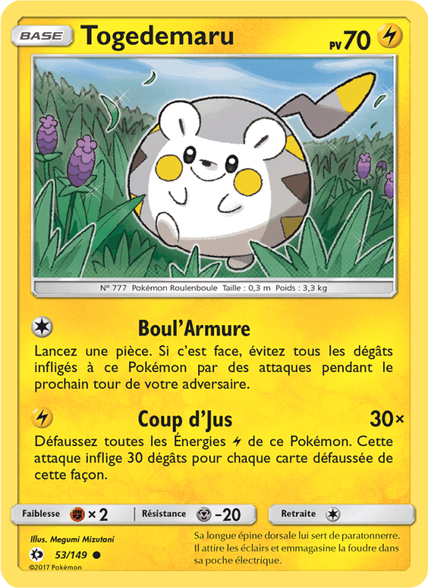 Togedemaru, carte 53 de Soleil et Lune