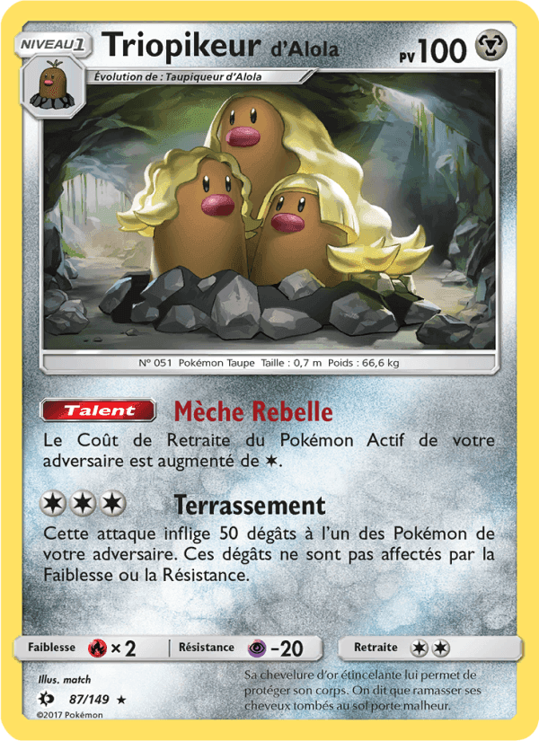 Triopikeur d’Alola, carta 87 de Soleil et Lune