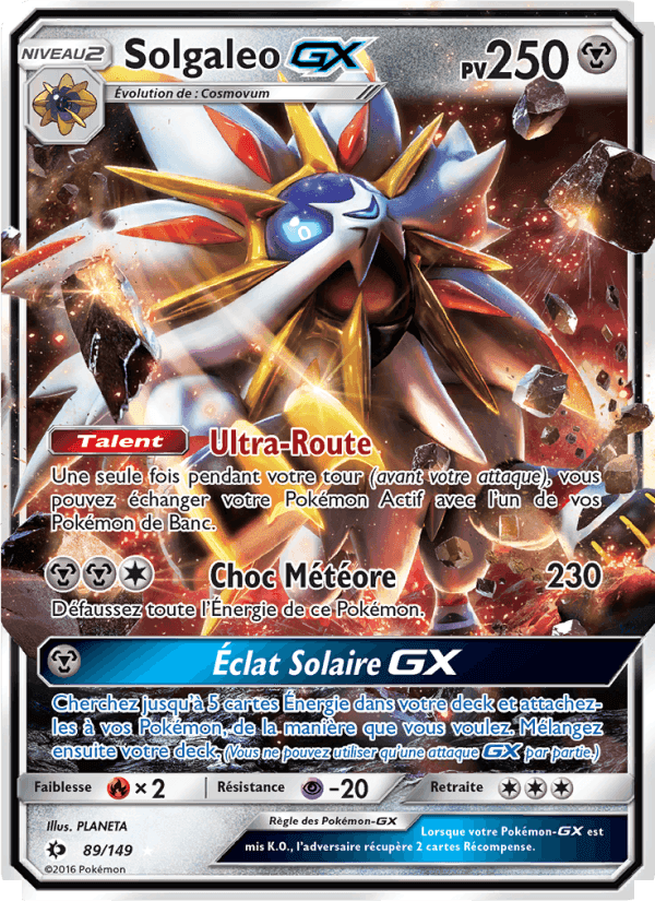 Solgaleo GX, carte 89 de Soleil et Lune