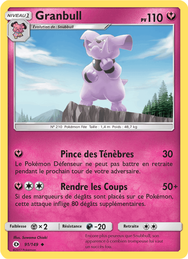 Granbull, card 91 from Soleil et Lune